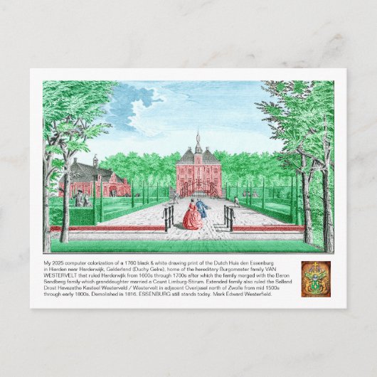2025 kleurstelling 1760 Print Kasteel De Essenburg Briefkaart (Voorkant)