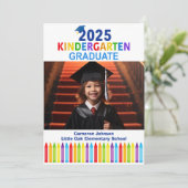 2025 Kleuterschool Aangepaste Kids Foto Afstuderen Aankondiging (Staand voorkant)