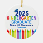 2025 Kleuterschool Afstuderen Schattige Aangepast  Keramisch Ornament (Voorkant)