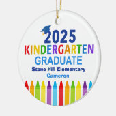2025 Kleuterschool Afstuderen Schattige Aangepast  Keramisch Ornament (Links)