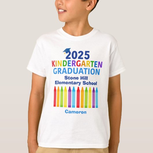 2025 Kleuterschool Afstuderen Schattige Crayon Cus T-shirt (Voorkant)