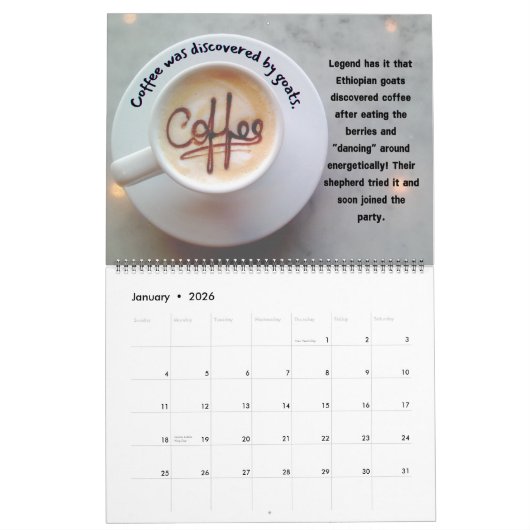 2025 Koffie Feiten Kalender (Jan 2026)