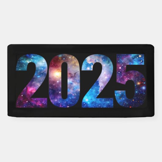 2025 Kosmische sterren Spandoek (Horizontaal)