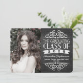 2025  Krijtbord Afstuderen Foto Kaart (Staand voorkant)