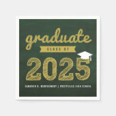 2025 Krijtbord Bold Sketch Graduation Party Paper Servet (Voorkant)
