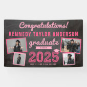 2025 Krijtbord Schets 4 Foto Afstudeerfeest Spandoek (Horizontaal)