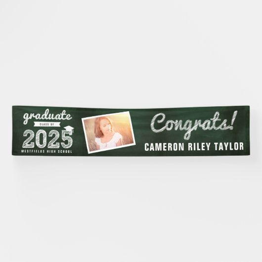 2025 Krijtbord Schets Afstuderen Party Foto Spandoek (Horizontaal)