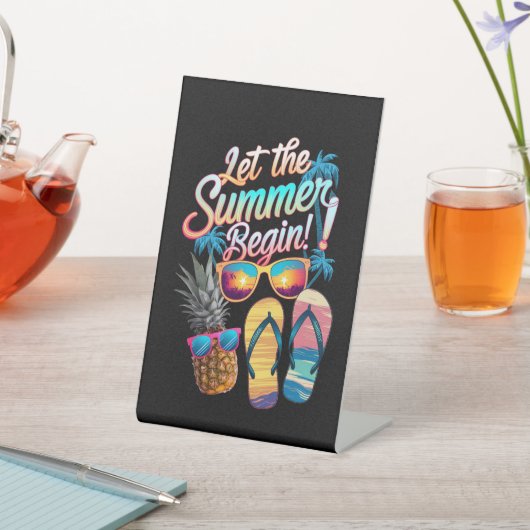 2025 Laat de zomer beginnen 2025 Zomer vakantie Reclamebord Met Voetstuk (Insitu)