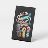 2025 Laat de zomer beginnen 2025 Zomer vakantie Reclamebord Met Voetstuk (Voorkant)