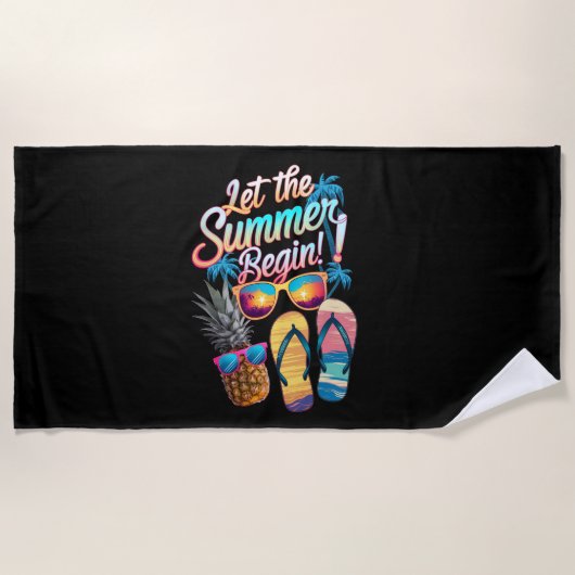 2025 Laat de zomer beginnen 2025 zomervakantie Strandlaken (Voorkant)