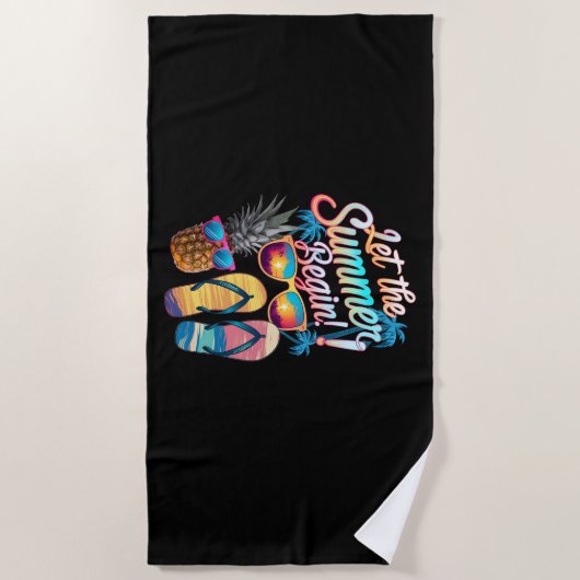 2025 Laat de zomer beginnen 2025 zomervakantie Strandlaken (Voorkant)