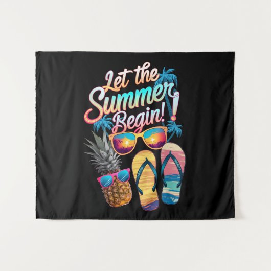 2025 Laat de zomer beginnen 2025 zomervakantie Wandkleed (Voorkant (horizontaal))