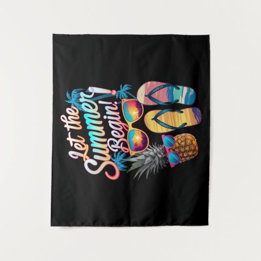 2025 Laat de zomer beginnen 2025 zomervakantie Wandkleed (Voorkant)