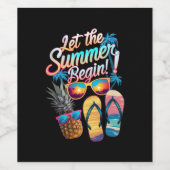 2025 Laat de zomer beginnen 2025 zomervakantie Wijn Etiket (Enkel label)