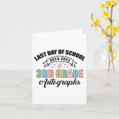 2025 Laatste Schooldag Handtekening 3e Klas Afstud Kaart (Gele Bloem)