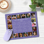 2025 Lavendel Meerdere Foto Collage Kalender Muismat<br><div class="desc">🌟2025 Lavendel Paarse Periwinkle Multiple Photo Collage Calendar Muismat met een eenvoudige, minimalistische jaar-op-een-oogopslag agenda en 18 van uw favoriete foto's. Alle kleuren zijn aanpasbaar. Maakt een geweldig cadeau voor grootouders, ouders, tantes, ooms, peetouders en meer! Neem contact met ons op via cedarandstring@gmail.com als u hulp nodig heeft bij het...</div>