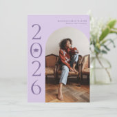 2025 Lavender Arch Afstuderen Aankondiging (Staand voorkant)