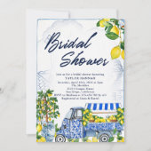 2025 Lemon Italiaans Blauw Bruids Douche Uitnodigi Kaart (Voorkant)