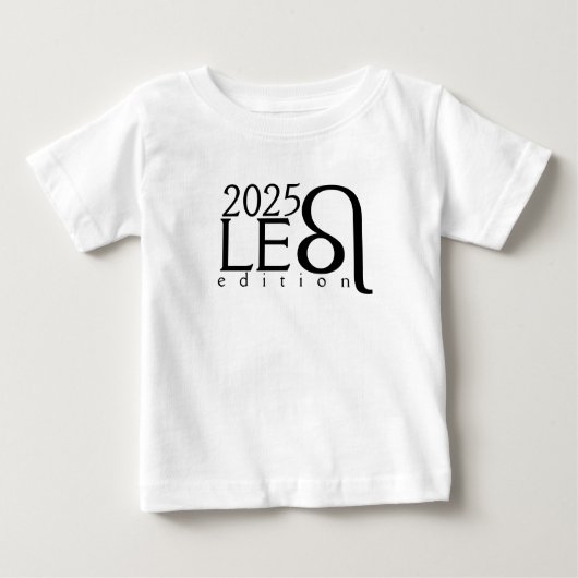 2025 Leo editie met symbool Baby T-Shirt (Voorkant)