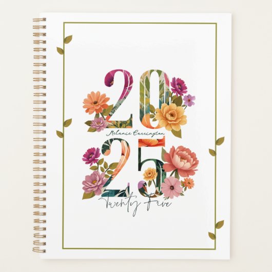 2025 Levendige Waterverf Botanische Bloemen Ontwer Planner (Voorkant)