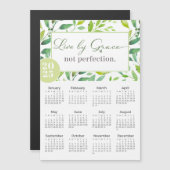 2025 Live door Grace Green Leaves Magneetkalender (Voorkant / Achterkant)