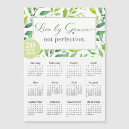2025 Live door Grace Green Leaves Magneetkalender