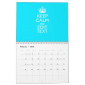 2025 Maandelijks Blue Cyan HOUD KALM EN Jouw tekst Kalender (Feb 2026)