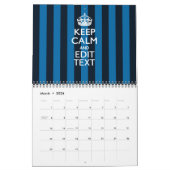 2025 Maandelijks Gepersonaliseerd HOUD KALM Blauw  Kalender (Mar 2026)