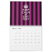 2025 Maandelijks HOUD KALM Fuchsia Strepen Jouw te Kalender (Feb 2026)