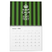 2025 Maandelijks personaliseren HOUD KALM Groene J Kalender (Jan 2026)