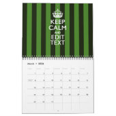 2025 Maandelijks personaliseren HOUD KALM Groene J Kalender (Mar 2026)
