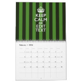 2025 Maandelijks personaliseren HOUD KALM Groene J Kalender (Feb 2026)