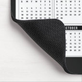 2025 Maandelijkse kalender Modern Zwart Wit Muismat (Hoek)