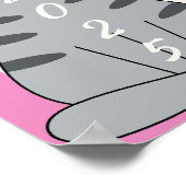 2025 Maandkalender Mooie Roze Naam Speelse Kat Poster (Hoek)