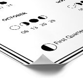 2025 Maanfase Maancyclus Minimalistische Kalender Poster (Hoek)
