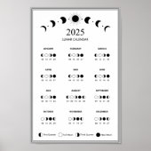 2025 Maanfase Maancyclus Minimalistische kalender Poster (Voorkant)