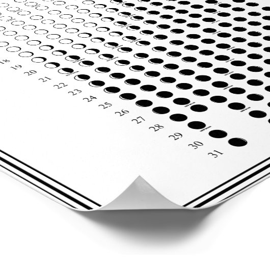 2025 Maanfase Maancyclus Minimalistische kalender Poster (Hoek)