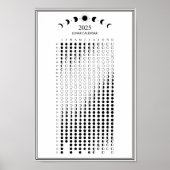 2025 Maanfase Maancyclus Minimalistische kalender Poster (Voorkant)