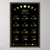 2025 Maanfase Maancyclus Minimalistische Kalender Poster (Voorkant)