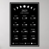 2025 Maanfase Maancyclus Minimalistische Kalender Poster (Voorkant)