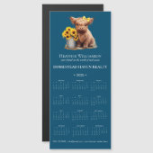 2025 Magnetic Highland Koe Bedrijfskalender/Blauw (Voorkant / Achterkant)