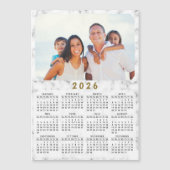 2025 Magnetische Kalender Wit Marmer Uw Foto (Voorkant)