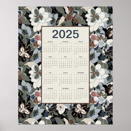 2025 Magnolia Bloemenkalender Poster (Voorkant)