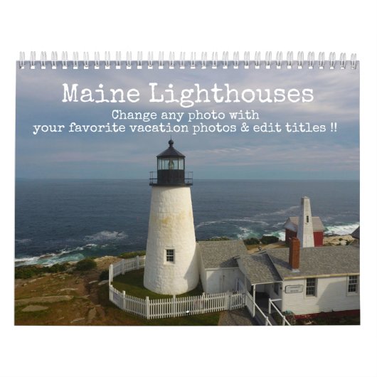 2025 Maine Coast Ocean Fotografie Vuurtoren Kalender (Hoes)