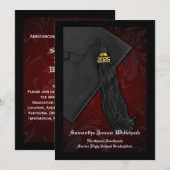 2025 Maroon Red Tassel Charm Afstuderen Kaart (Voorkant / Achterkant)