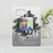 2025 Masculine Greyscale 2 Foto Afstuderen Kaart (Staand voorkant)