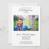 2025 Masculine Greyscale 2 Foto Afstuderen Kaart (Achterkant)