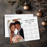 2025 Meneer mevrouw Pas getrouwd is net getrouwd F Feestdagenkaart<br><div class="desc">2025 Familienaam en Fotokalender Briefkaarten met uw persoonlijke foto en naam. 🌟Dit is voor 2025🌟 Show van uw nieuwe verloving of huwelijk met deze limited-edition aangepaste Kalender Kaart! Het is nooit te vroeg om over volgend jaar na te denken. Nu kunt u een gepersonaliseerd uniek geschenk voor vrienden en familie...</div>