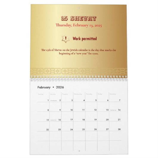 2025 met Joodse feestdag - Van Poerim naar Chanoek Kalender (Feb 2026)