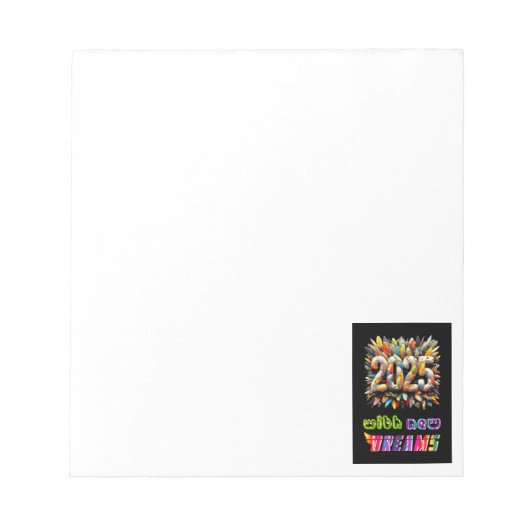 2025 met nieuwe dromen notitieblok (Voorkant)